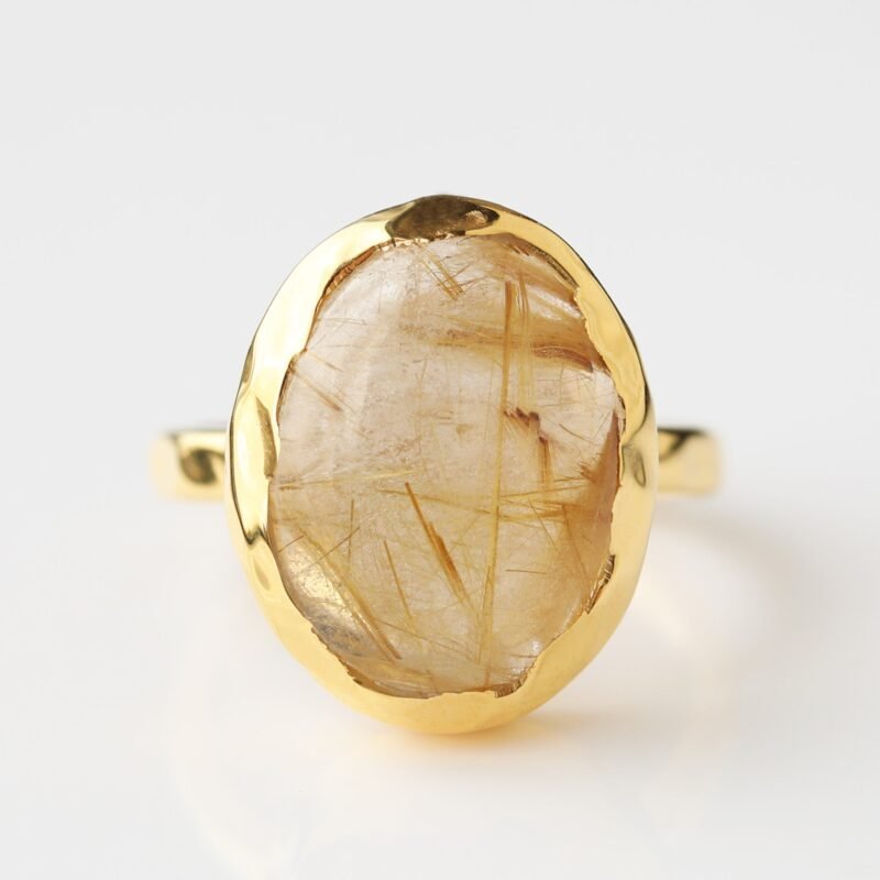 Caramel Quartz Molten Statement Ring
