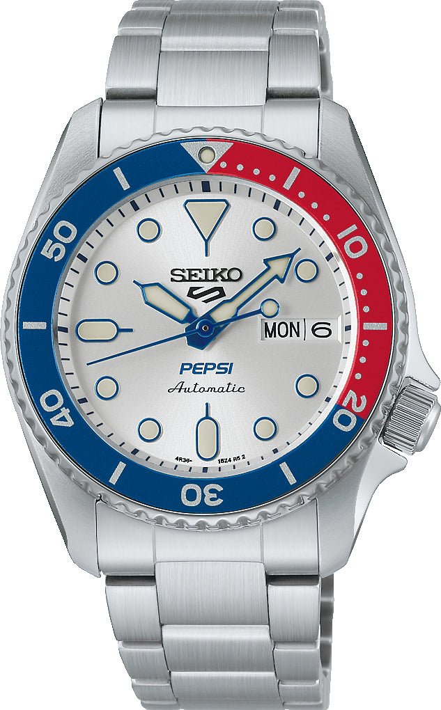 Seiko 5 Sports x Pepsi Limited Edition Collaboration In Silver White Watch